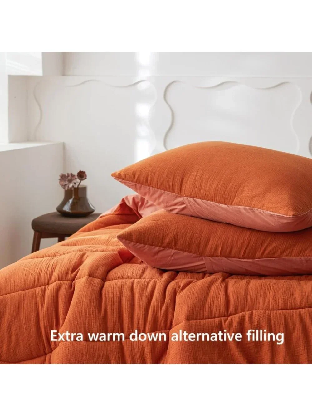Soft Lightweight 100% Cotton Muslin Comforter Set King, 3PC All Seasons Bedding